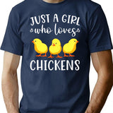 Who Loves Chickens Funny Chicken T-Shirt - Sarcastic Humor Graphic Tee - Navy