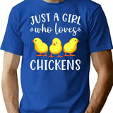 Who Loves Chickens Funny Chicken T-Shirt - Sarcastic Humor Graphic Tee - Blue