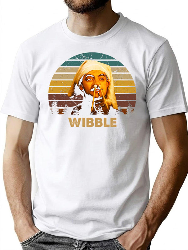 Wibble Vintage T-Shirt - Retro Graphic Casual Tee - White