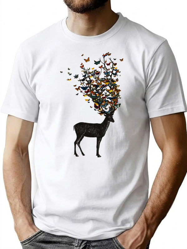 Wild Nature - Yellow T-Shirt - Retro Graphic Tee for Men & Women - White