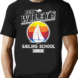 Wiley's Sailing School T-Shirt - Retro Graphic Tee for Men & Women - Black