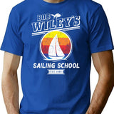 Wiley's Sailing School T-Shirt - Retro Graphic Tee for Men & Women - Blue