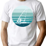 Windsurf Windsurfing - Vintage Style Blue Sun T-Shirt - White