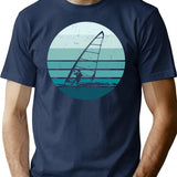 Windsurf Windsurfing - Vintage Style Blue Sun T-Shirt - Navy
