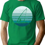 Windsurf Windsurfing - Vintage Style Blue Sun T-Shirt - Green