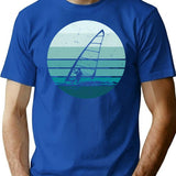 Windsurf Windsurfing - Vintage Style Blue Sun T-Shirt - Blue