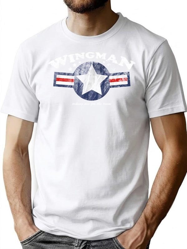 Wingman T-Shirt - Retro Graphic Tee for Men & Women - White