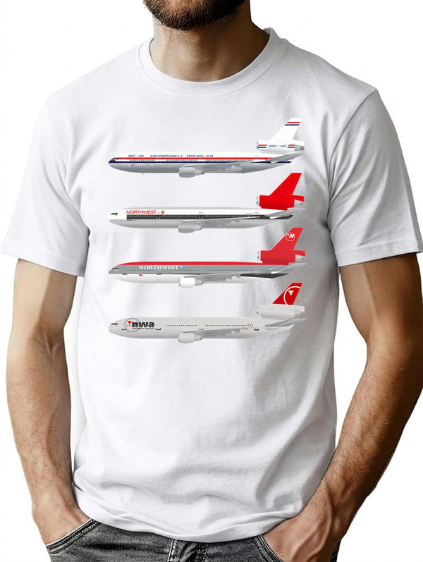 Wings In Uniform - Dc-10 - Northwest Airlines - Through The Ages Classic T-shirt.png - White