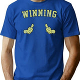 Winning Vintage T-Shirt - Retro Graphic Casual Tee - Blue