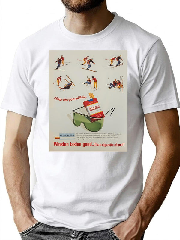 Winston Tastes Good - Skiing Cigarette T-Shirt - White