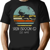 Witch Salem Broom Co. Est 1692 Witches Vintage Halloween T-Shirt - Black