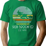 Witch Salem Broom Co. Est 1692 Witches Vintage Halloween T-Shirt - Green