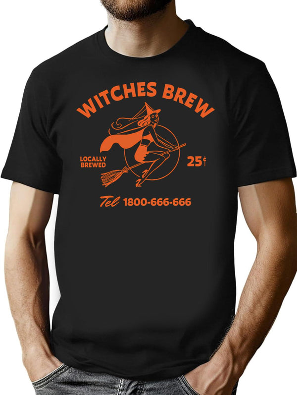 Witches Brew T-Shirt - Retro Graphic Tee for Men & Women - Black