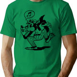 Wolf Whistle T-Shirt - Retro Graphic Tee for Men & Women - Green