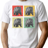 Wombat Vintage Gift Australia Marsupial T-Shirt - Retro Graphic Casual Tee - White