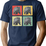 Wombat Vintage Gift Australia Marsupial T-Shirt - Retro Graphic Casual Tee - Navy
