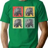 Wombat Vintage Gift Australia Marsupial T-Shirt - Retro Graphic Casual Tee - Green