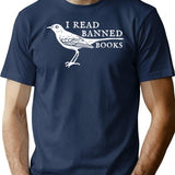 Womens Vintage I Read Banned Books Funny Book Lovers' Appare T-Shirt - Navy