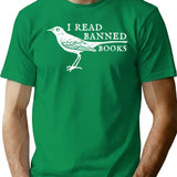 Womens Vintage I Read Banned Books Funny Book Lovers' Appare T-Shirt - Green