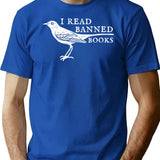 Womens Vintage I Read Banned Books Funny Book Lovers' Appare T-Shirt - Blue