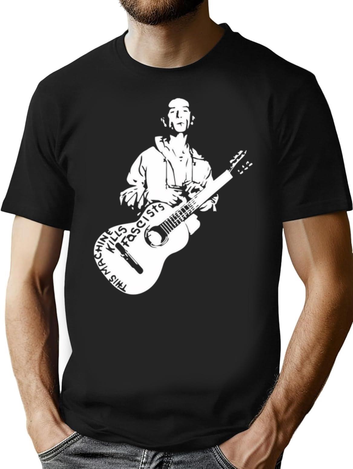 Woody Guthrie This Machine Kills Fascists T-Shirt - Black
