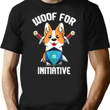 Woof For Initiative Funny Corgi Dog D20 Rpg Gamer Gift T-Shirt - Black