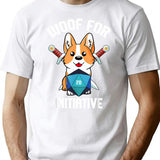 Woof For Initiative Funny Corgi Dog D20 Rpg Gamer Gift T-Shirt - White