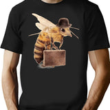 Worker Bee T-Shirt - Retro Graphic Tee for Men & Women - Black