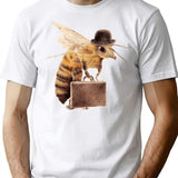 Worker Bee T-Shirt - Retro Graphic Tee for Men & Women - White