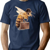 Worker Bee T-Shirt - Retro Graphic Tee for Men & Women - Navy
