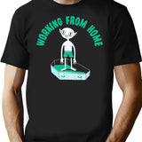 Working From Home T-Shirt - Retro Graphic Tee for Men & Women - Black