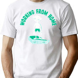 Working From Home T-Shirt - Retro Graphic Tee for Men & Women - White