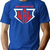 World Arm Wrestling T-Shirt - Retro Graphic Tee for Men & Women - Blue