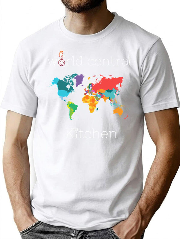 World Central Kitchen Active T-Shirt - Retro Graphic Tee for Men & Women - White