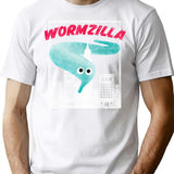 Worm On A String Meme Wormzilla Retro Japanese Style T-Shirt - White
