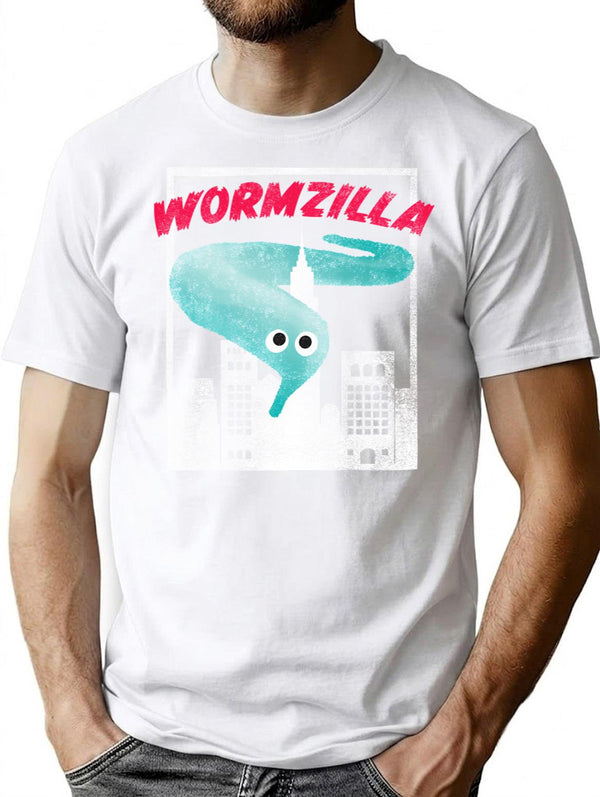 Worm On A String Meme Wormzilla Retro Japanese Style T-Shirt - White