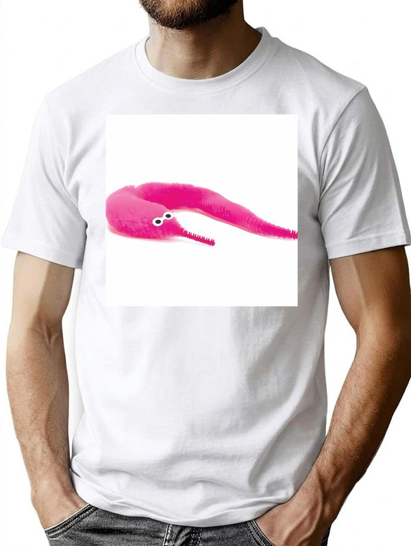 Worm On A String T-Shirt - Retro Graphic Tee for Men & Women - White