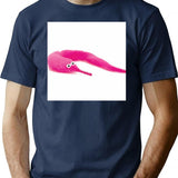 Worm On A String T-Shirt - Retro Graphic Tee for Men & Women - Navy