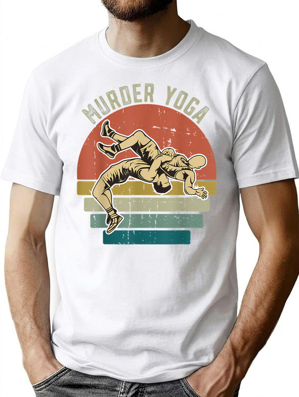 Wrestling Wrestler Wrestler Ring T-Shirt - Retro Graphic Tee for Men & Women - White