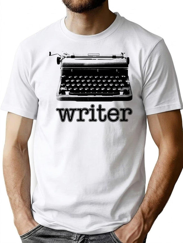 Writer T-Shirt - Retro Graphic Tee for Men & Women - White