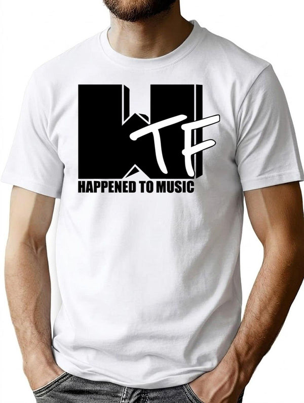 Wtf Happened To Music Solid T-Shirt - Retro Graphic Tee for Men & Women - White
