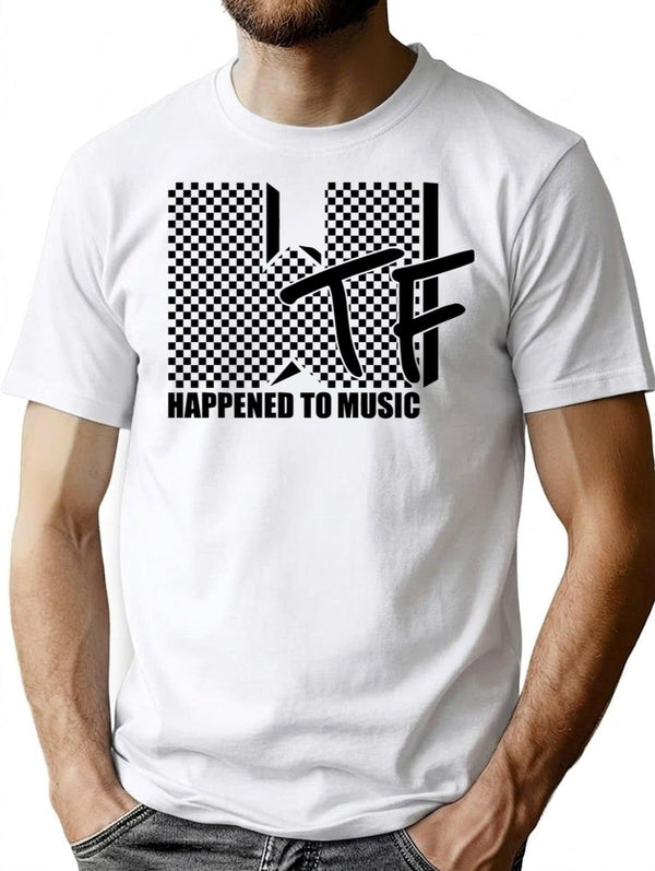 Wtf Happened To Music (1) T-Shirt - Retro Graphic Tee for Men & Women - White