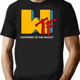 Wtf Happened To The Music T-Shirt - Retro Graphic Tee for Men & Women - Black