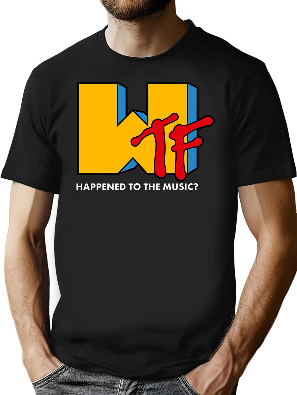 Wtf Happened To The Music T-Shirt - Retro Graphic Tee for Men & Women - Black