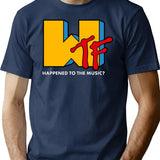 Wtf Happened To The Music T-Shirt - Retro Graphic Tee for Men & Women - Navy