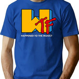 Wtf Happened To The Music T-Shirt - Retro Graphic Tee for Men & Women - Blue