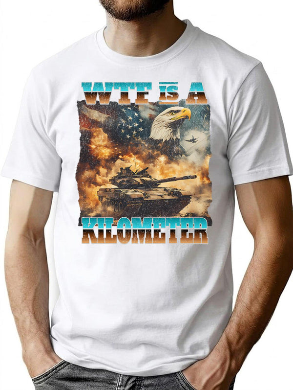 Wtf Is A Kilometer (1) T-Shirt - Retro Graphic Tee for Men & Women - White