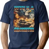 Wtf Is A Kilometer (1) T-Shirt - Retro Graphic Tee for Men & Women - Navy