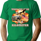 Wtf Is A Kilometer T-Shirt - Retro Graphic Tee for Men & Women - Green