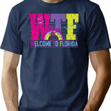 Wtf-welcome To Florida T-Shirt - Retro Graphic Tee for Men & Women - Navy